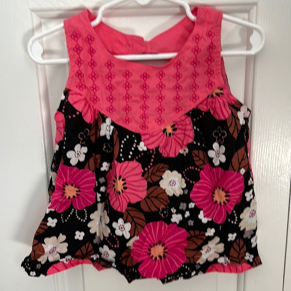 Gymboree 3T flower pink sleeveless blouse